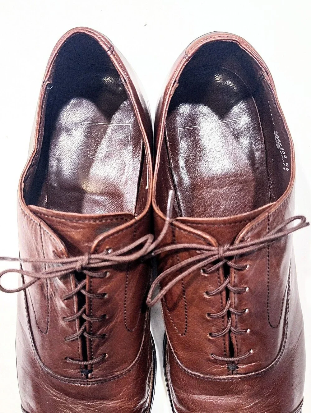 Stacy Adams Men's Brown Leather Cap Toe Oxford Dress Shoes Size 12 D
